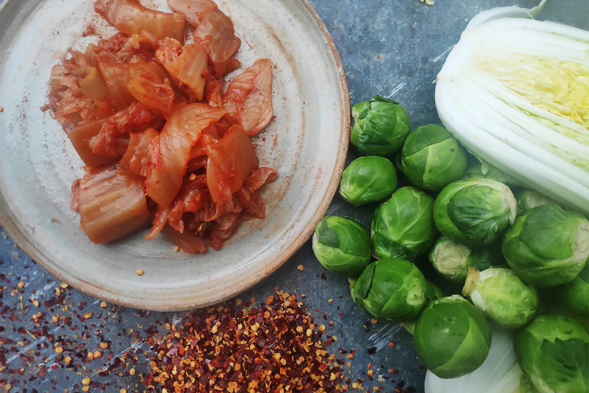 Christmas Leftovers Brussel Sprout Kimchi