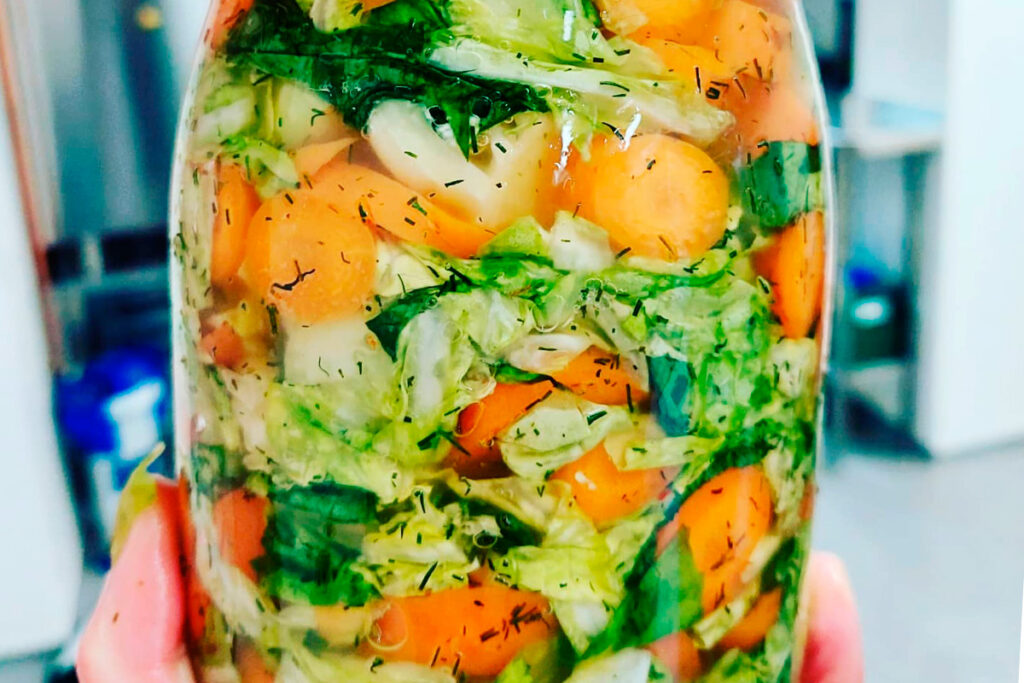 jar of fermented vegetables by delea fermented foods