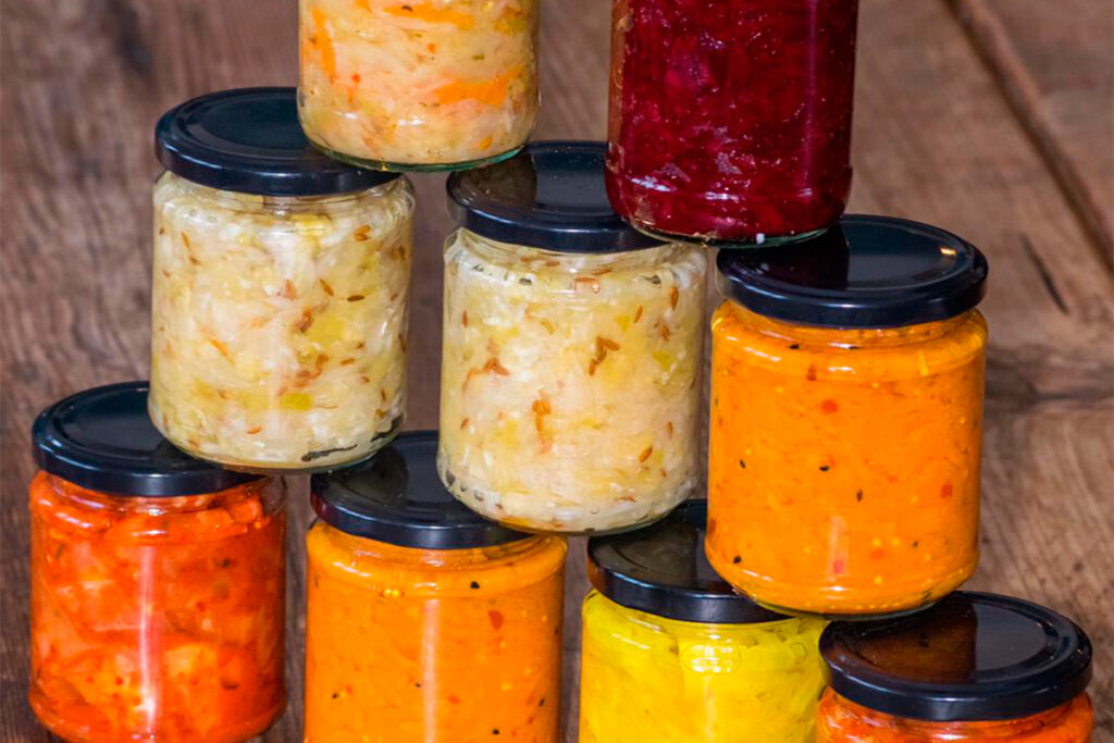 jars of fermented food by delea fermented foods