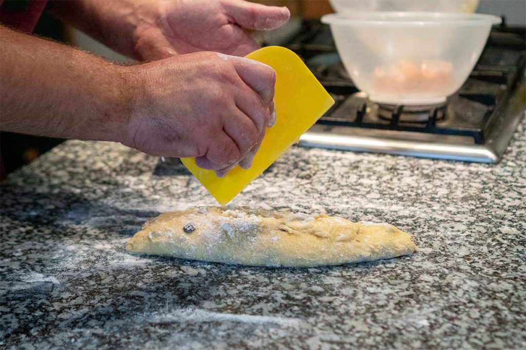 kneading biscotti dough

